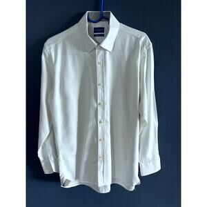 HAINES & BONNER LONDON MEN'S SIZE MEDIUM WHITE BUTTON FRONT SHIRT